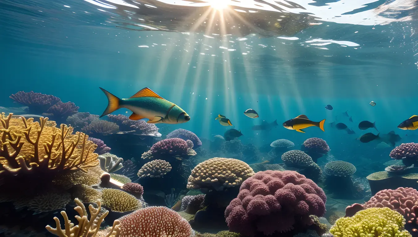Bava School Darting Through Kelp Forest Photo