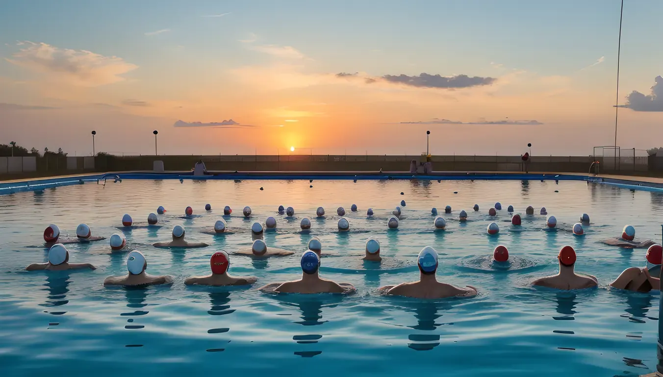 Bava School Swimming in Sunset Formation Photo