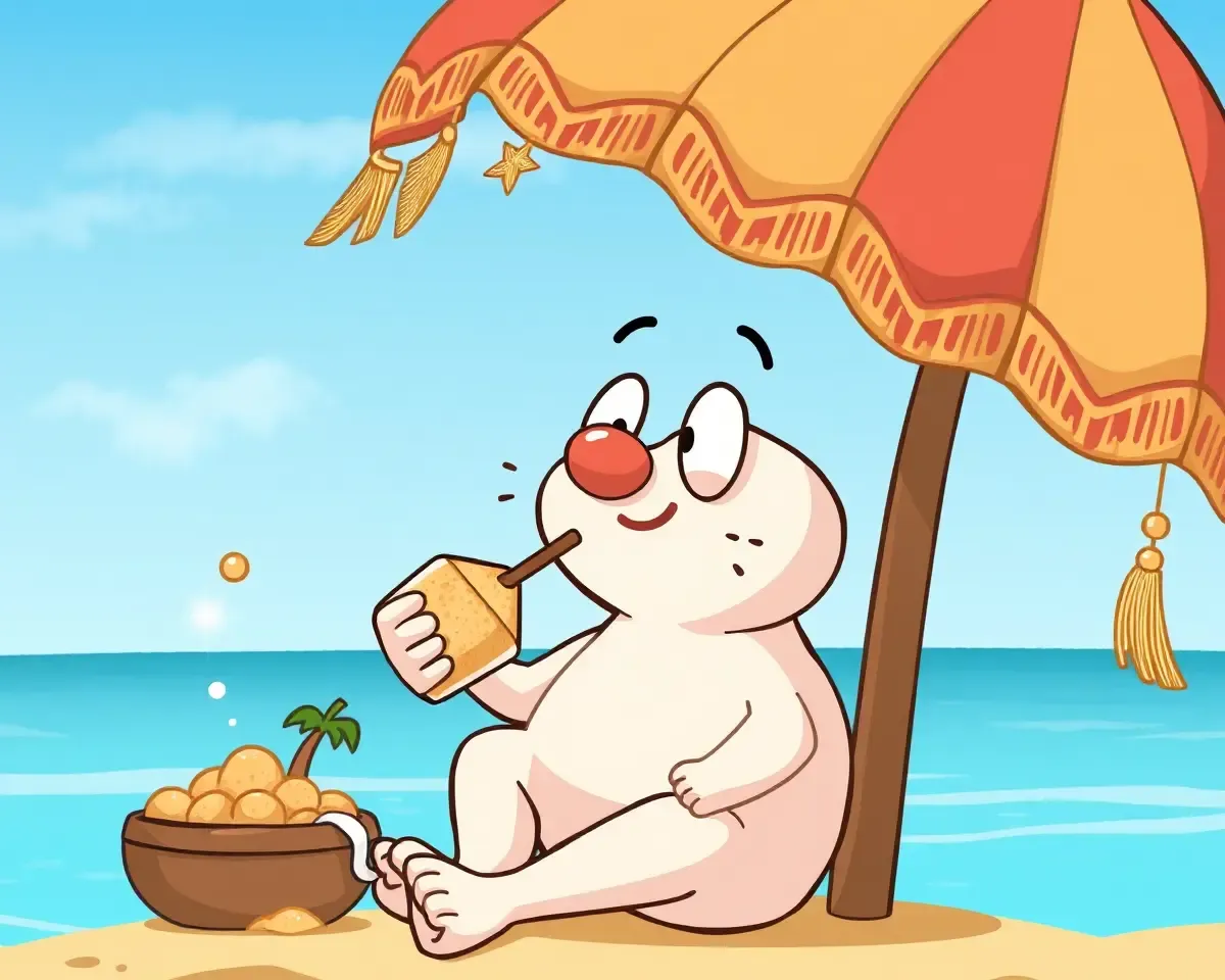 Beachside Fun with Shok Sandesh and Cartoon Character