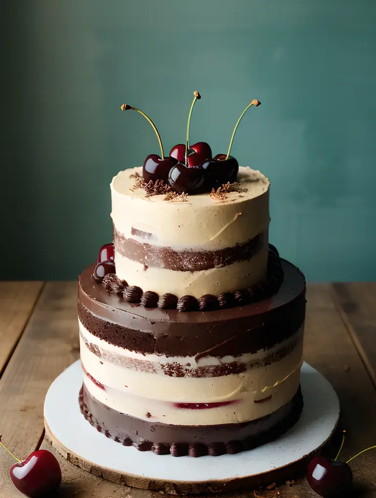 Beautiful Black Forest Cake with Whimsical Chocolate Shavings