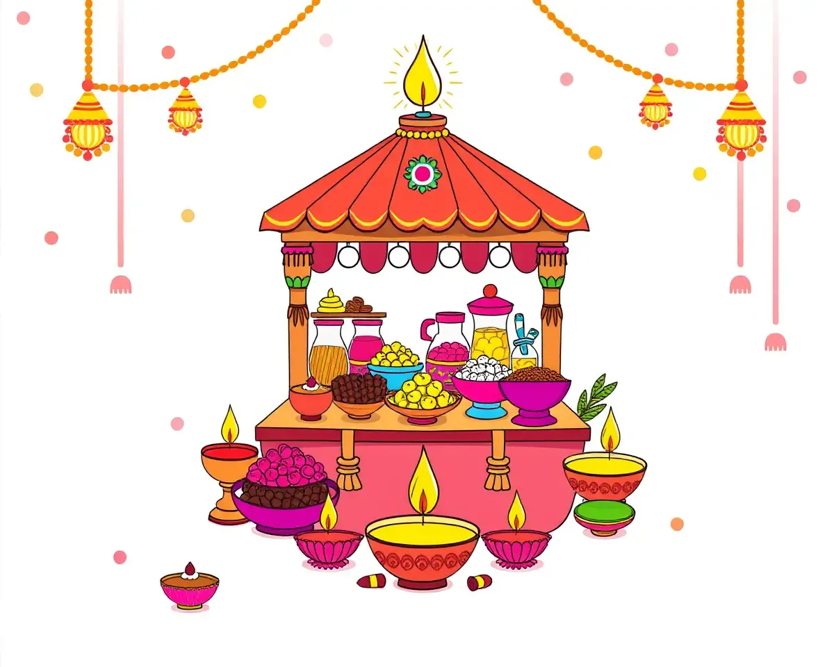 Beautiful Diwali Design: Traditional Indian Sweets Stall