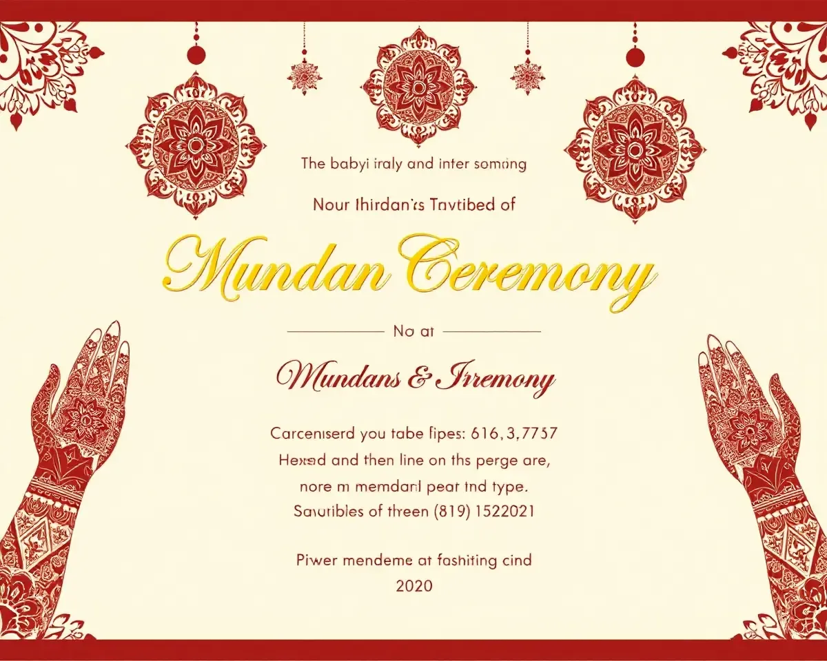 Beautiful Mundan Ceremony Invitation Card Design Free Download