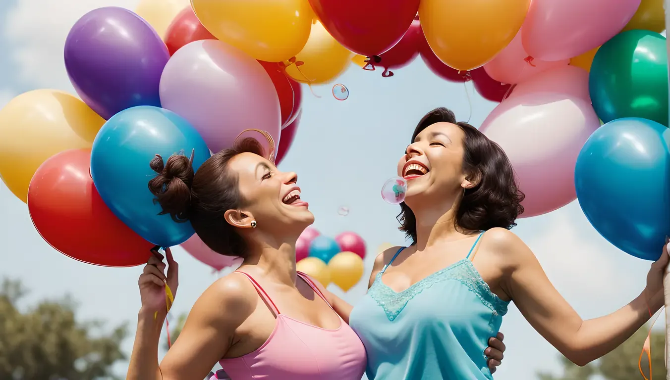 Beauty Aunty Enjoys Whimsical Fun with Grandkids and Props
