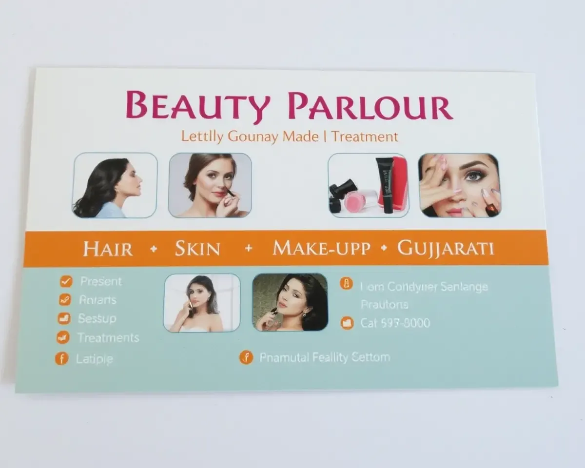 Beauty Services in Gujarati Setting Visiting Card