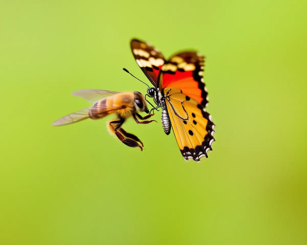 Bee and Butterfly Perform Aerial Dance Harmony