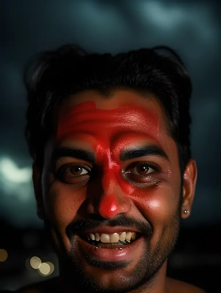Bhoot's Menacing Grin Illuminates Dark Night Sky