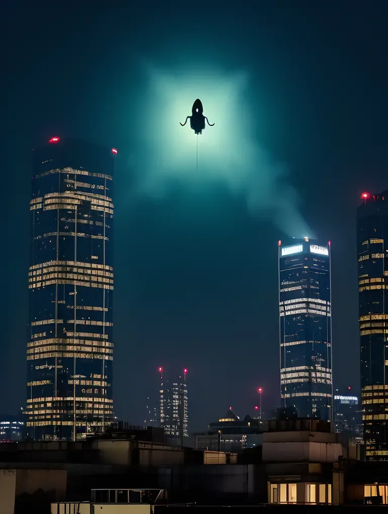 Bhoot Hovers Above Haunted City with Skyscrapers