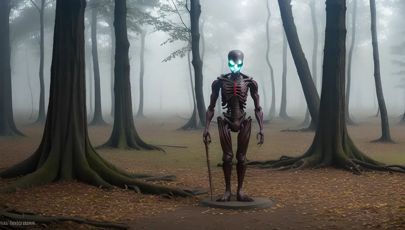 Bhoot Standing in Dark Foreboding Forest