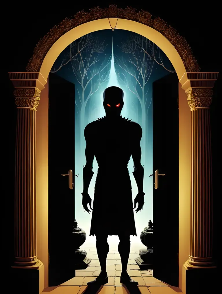 Bhoot at Haunted Temple Entrance