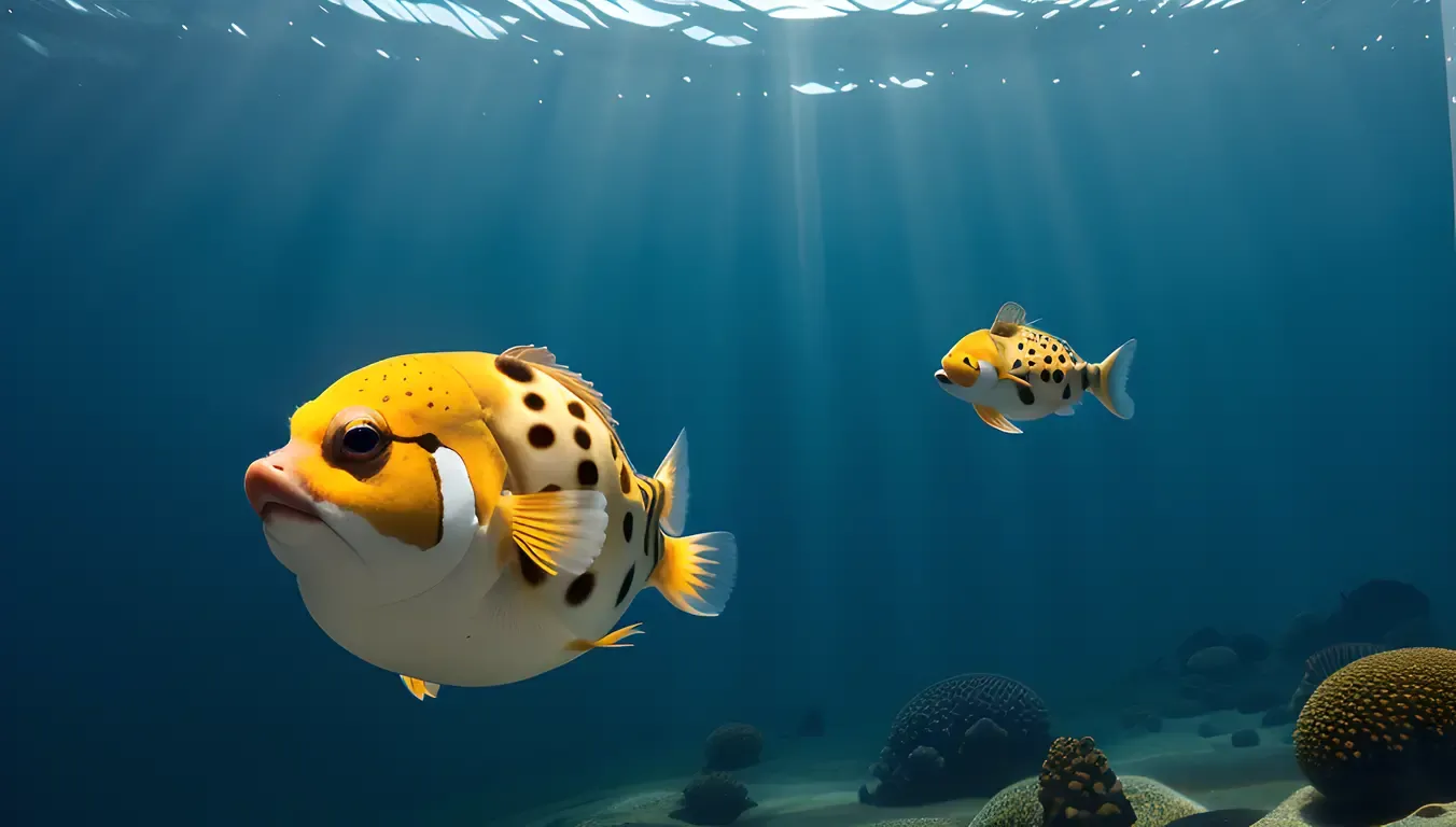 Bioluminescent Halo Surrounds Mystical Puffer Fish