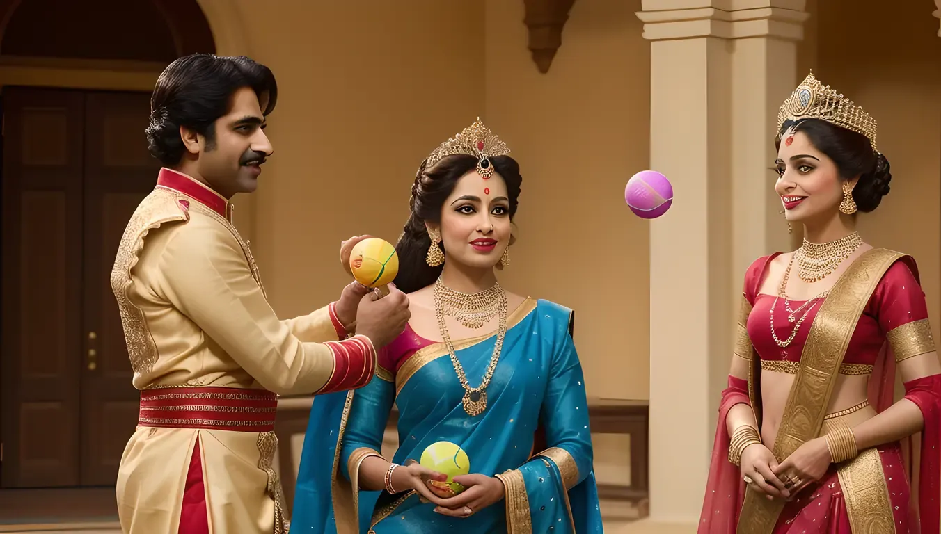 Birbal's Comical Images: Juggling to Impress Princess