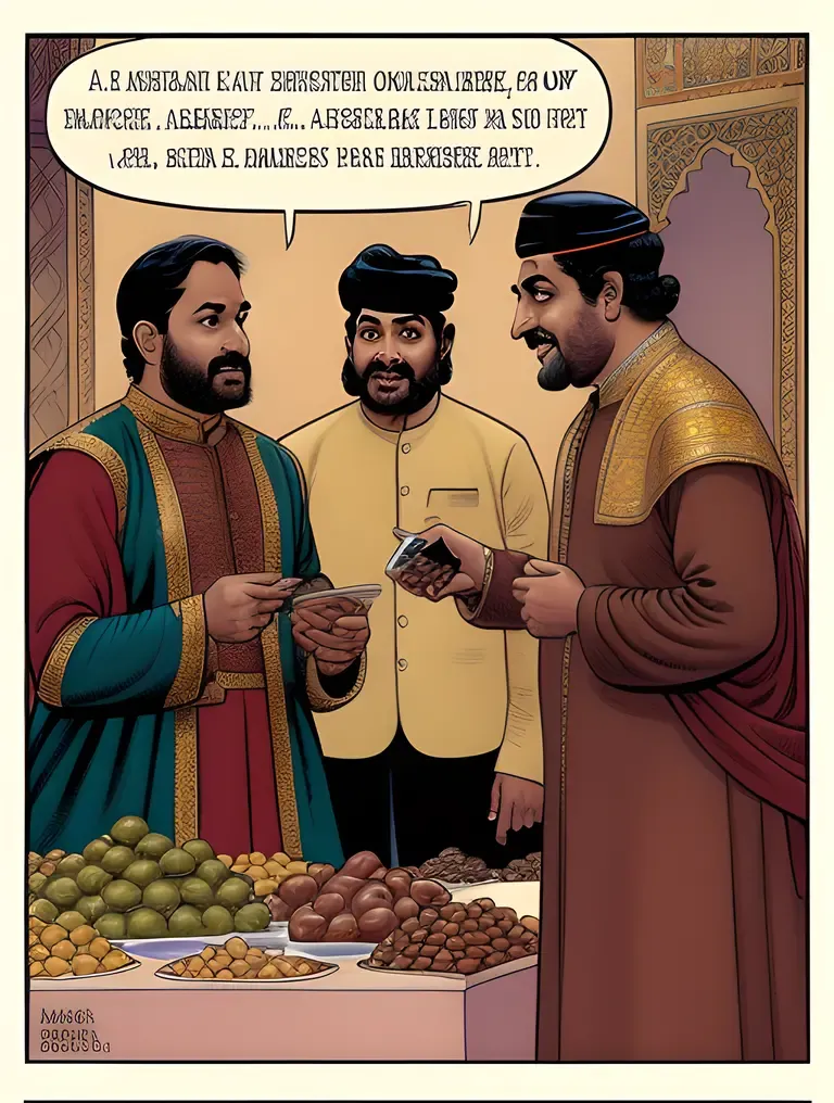 Birbal's Haggling Skills Amuse Akbar in the Market