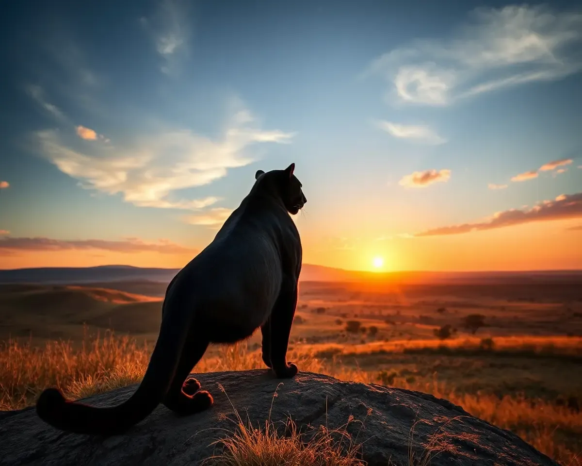 Black Panther Stands Tall on Wakandan Savannah