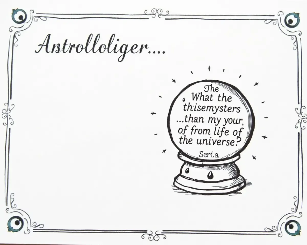 Bohemian Astrologer Visiting Card with Crystal Ball Hand-Drawn Illustration