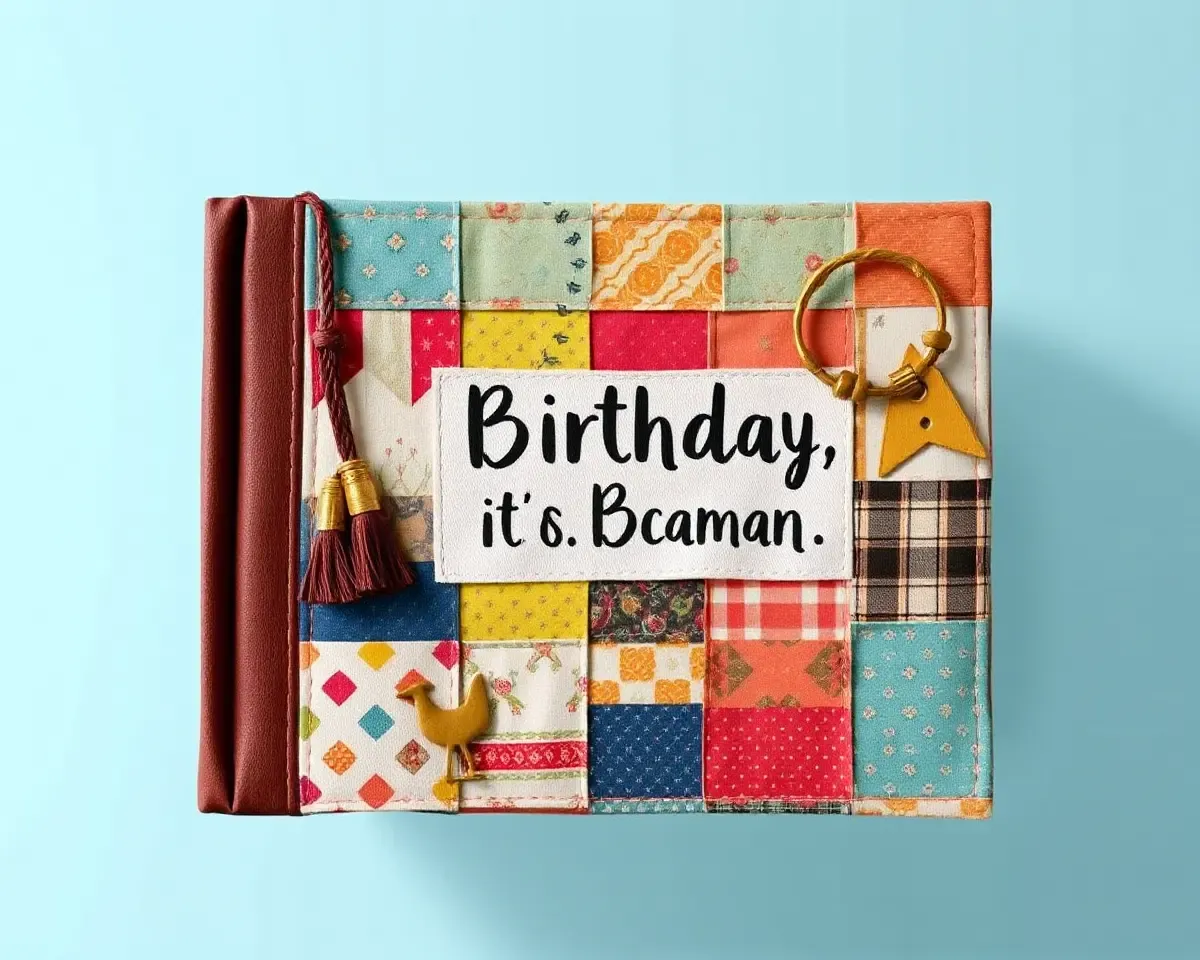 Bohemian Birthday Album with Patchwork Quilted Cover