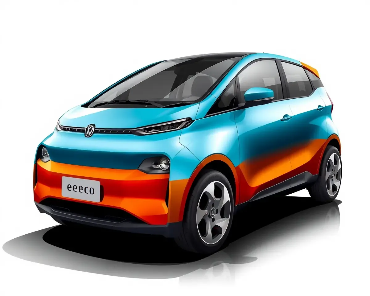 Bold Eeco Car Exterior Design in Vibrant Color Scheme PNG