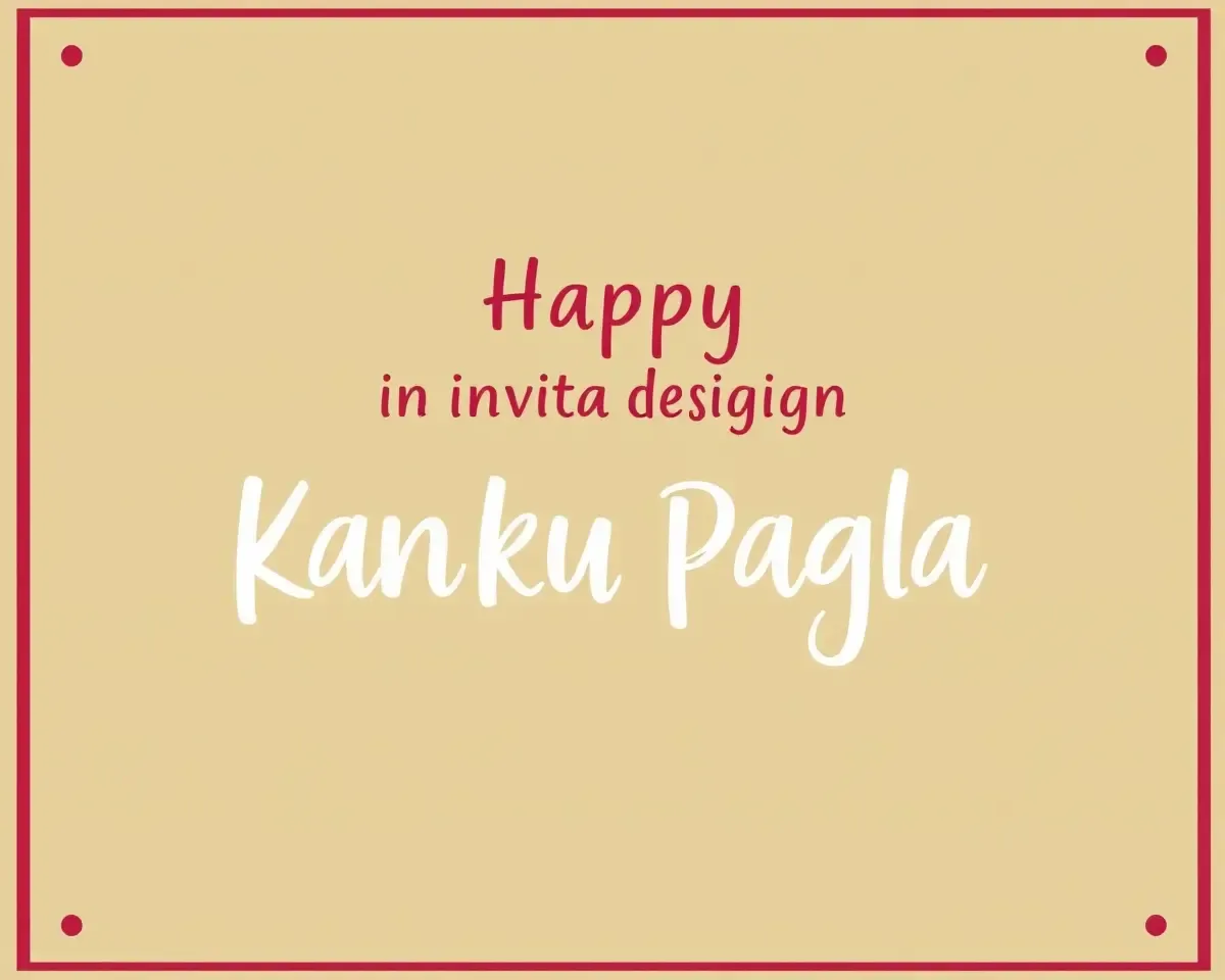 Bold Gradient Kanku Pagla Invitation Card Design