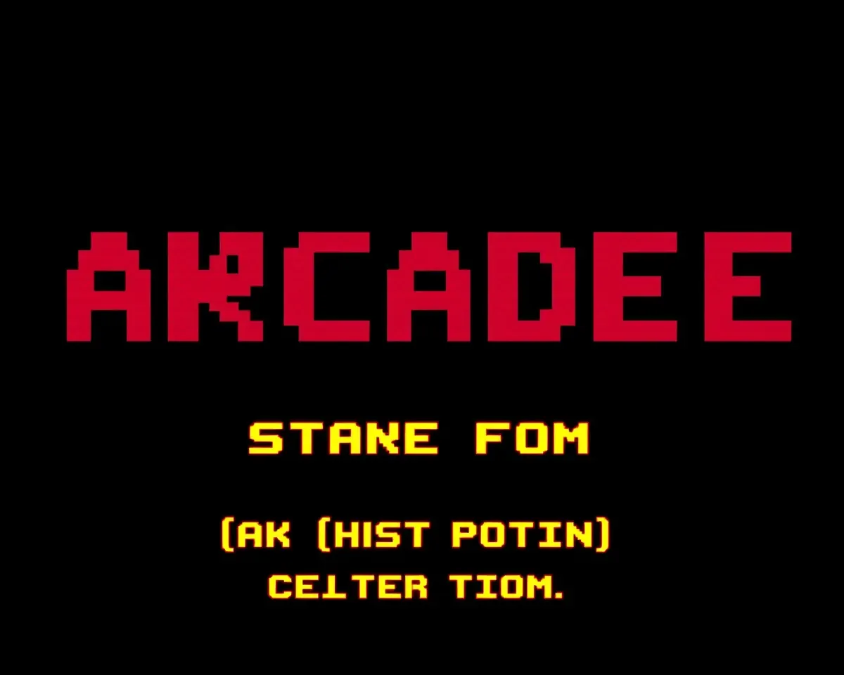 Bold Pixelated Arcade Game Title in Retro AK Font Style