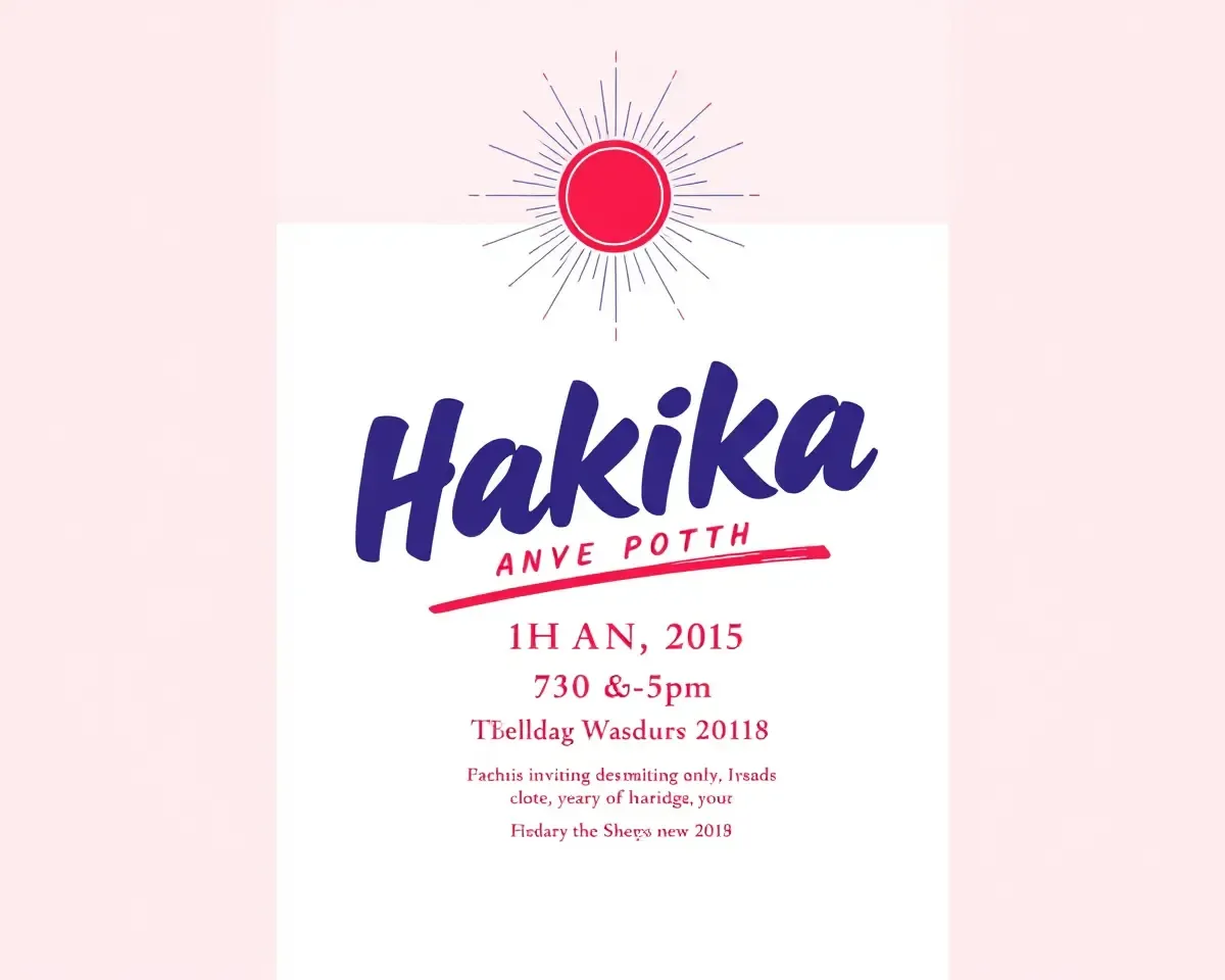 Bold Pop-Art Hakika Invitation Card Graphic Design