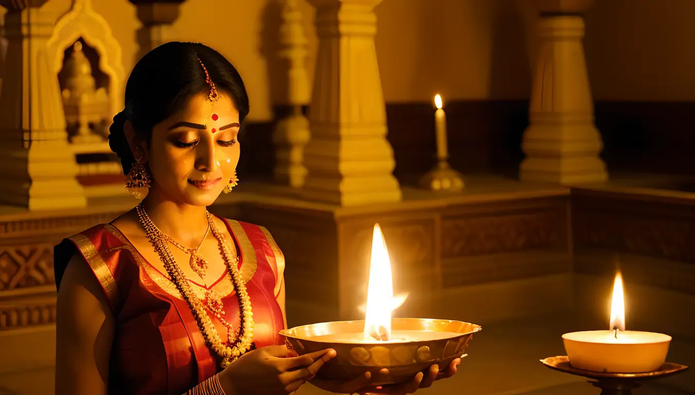 Brahmakumari Priest Performs Sacred Ritual in Traditional Temple