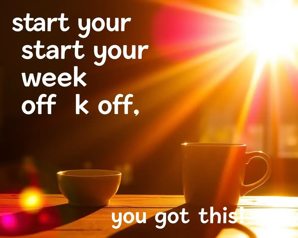 Bright Sunrise with Motivational Quote for Good Morning Monday