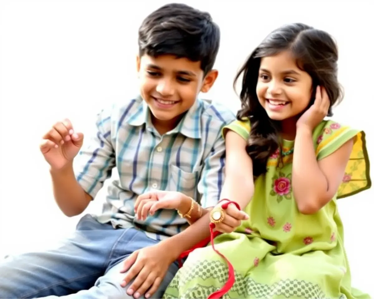 Brother and Sister Play Together on Raksha Bandhan Day