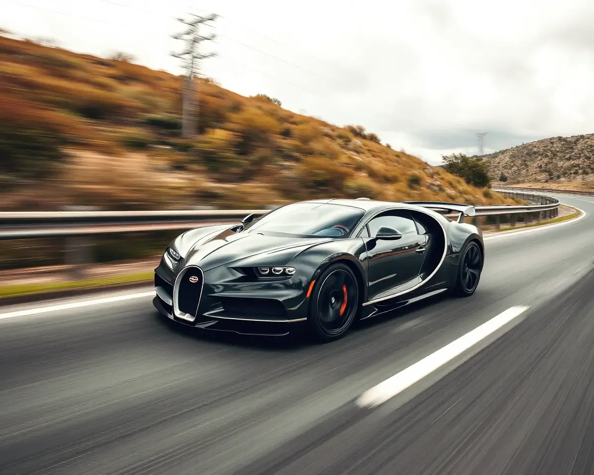 Bugatti Centodieci Speeds Down Winding Highway