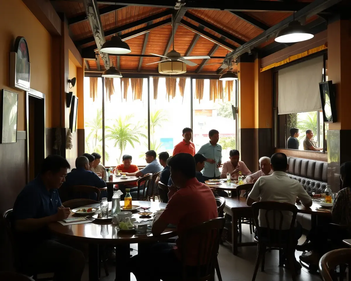 Bustling Olai Suvadi Restaurant Interior PNG Image