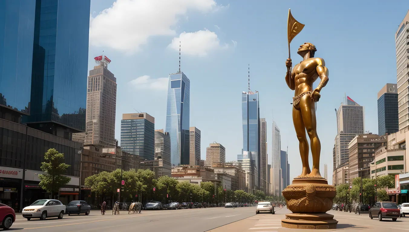 Calm Sadashiva in Modern Cityscape