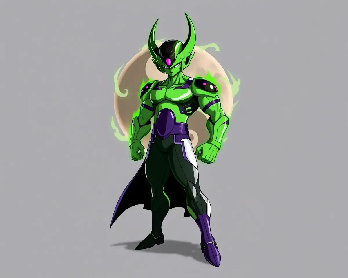 Cell Standing Menacingly with Dark Aura Dragon Ball
