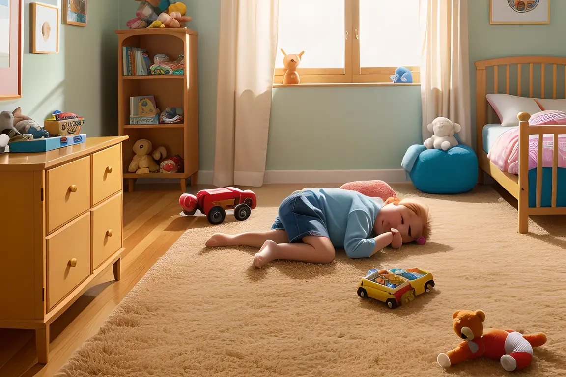 Child's Soft Zzzzz Drifts from Mouth in Cozy Bedroom