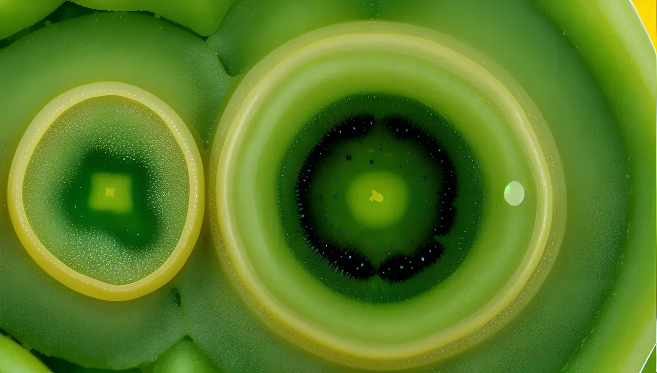 Chlorella Plant Cells Under Microscope Magnification