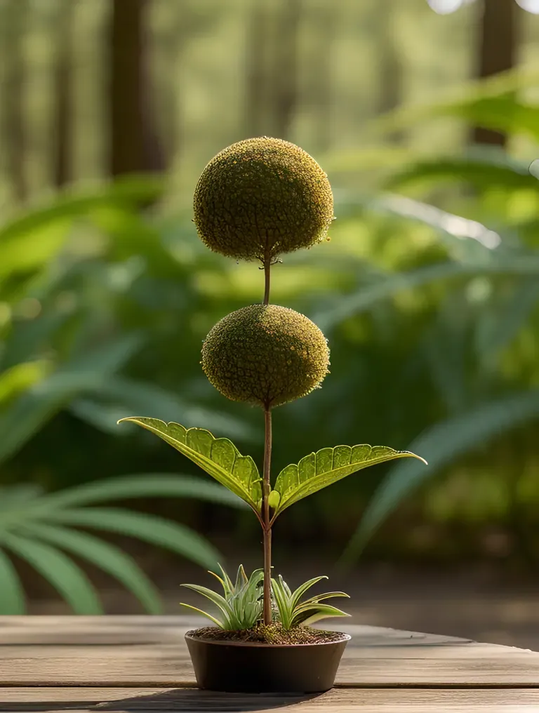 Chlorella Plant in Natural Setting with Blurred Background
