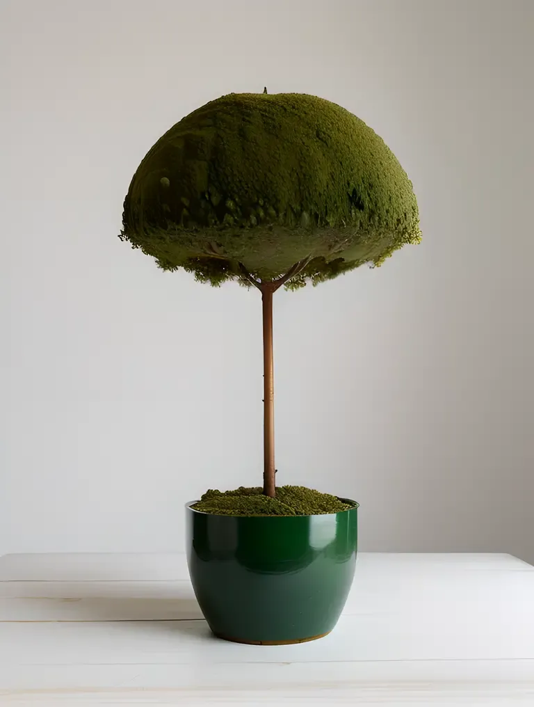 Chlorella Plant on White Background with Single Spotlight