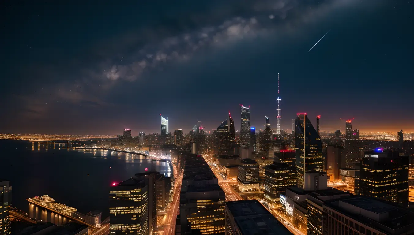 City Skyline Night Wallpaper for Windows 10