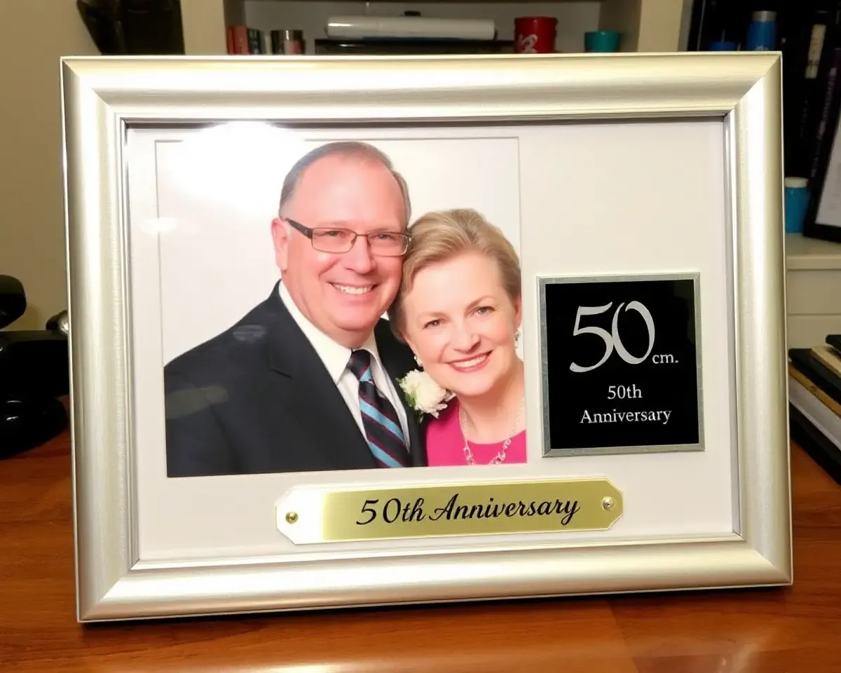 Classic Simple Frame with Silver Border and Anniversary Plaque