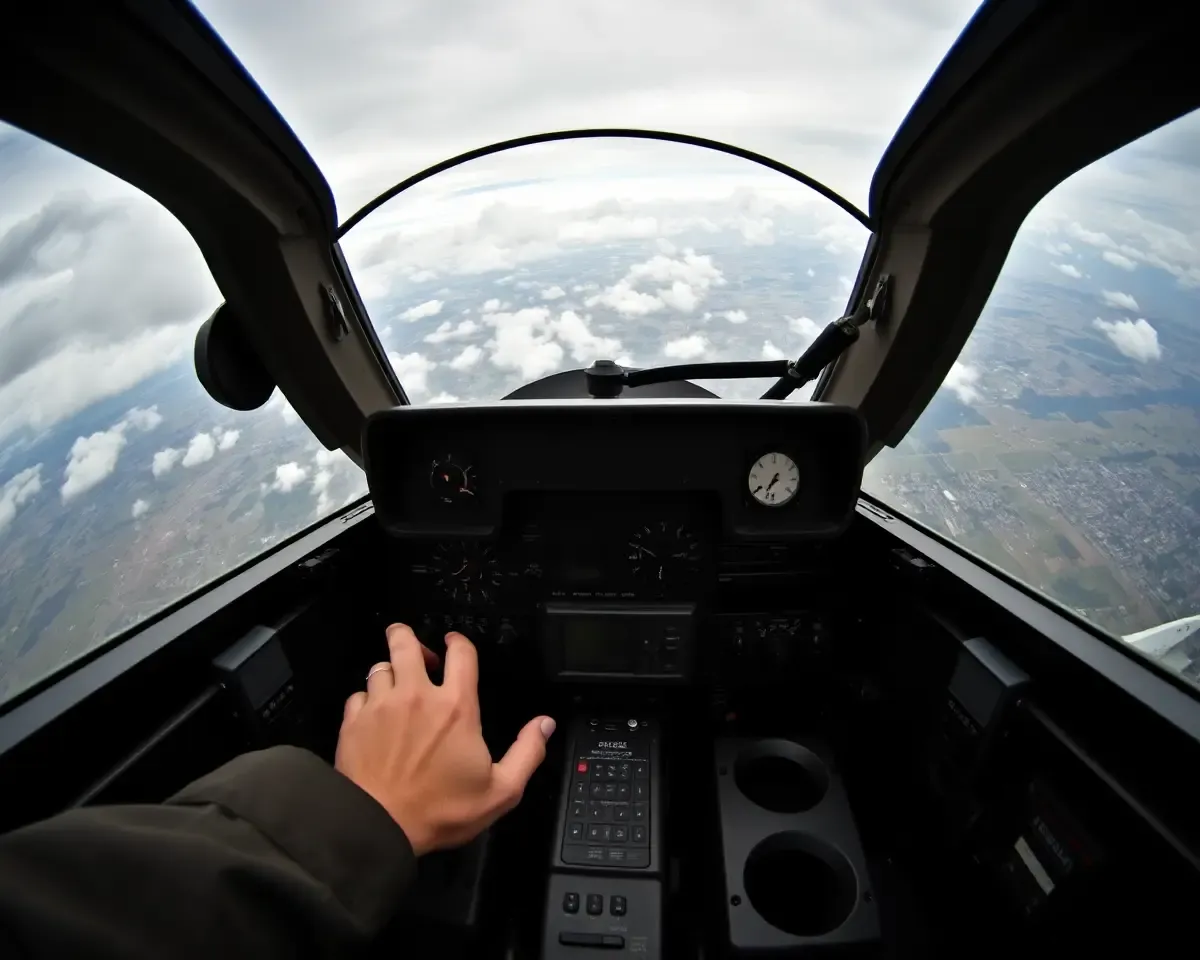 Close-Up Shot of Harrier Cockpit Before Takeoff