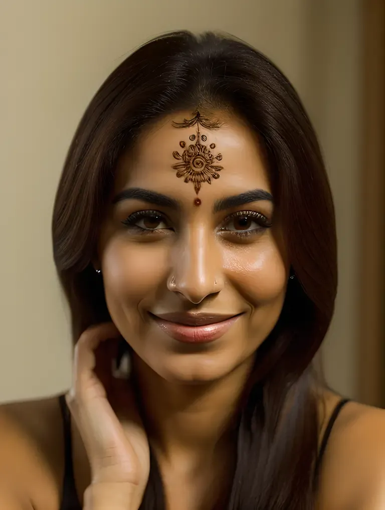 Close-Up of Egyptian Girl's Intricate Henna Hands