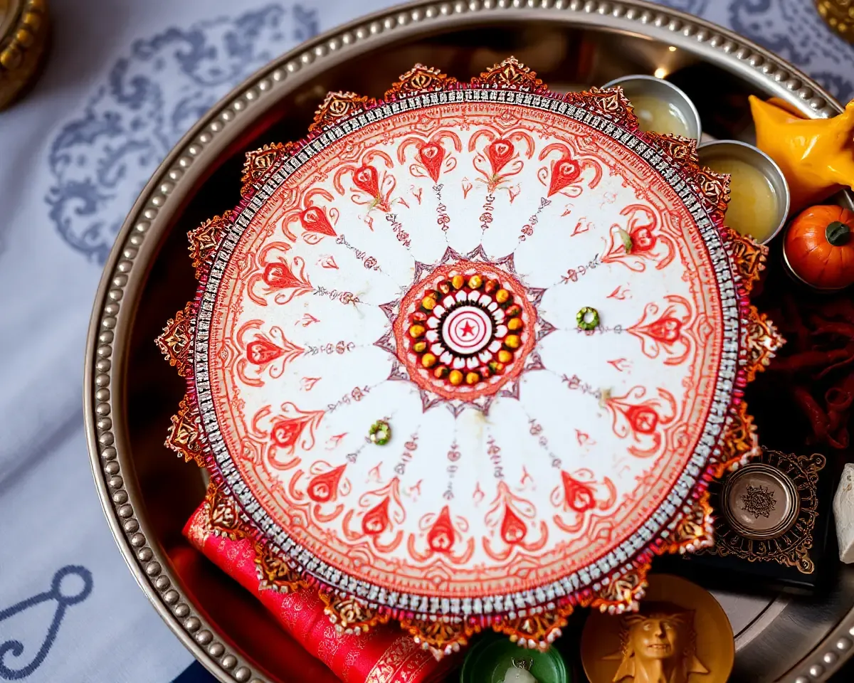 Close-up of Intricate Mangal Parinay Patrika and Wedding Symbols