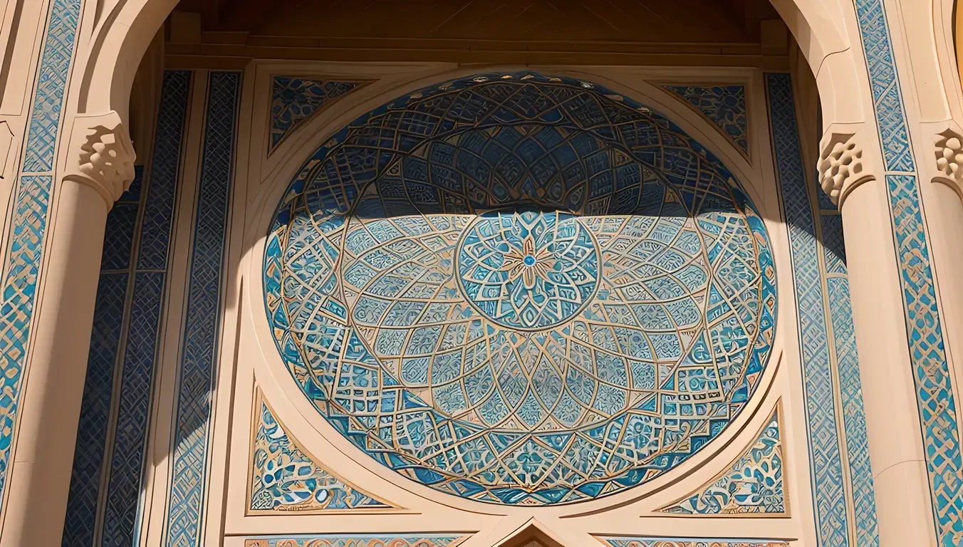 Close-up of Masjid Nabawi Tilework Arabic Calligraphy