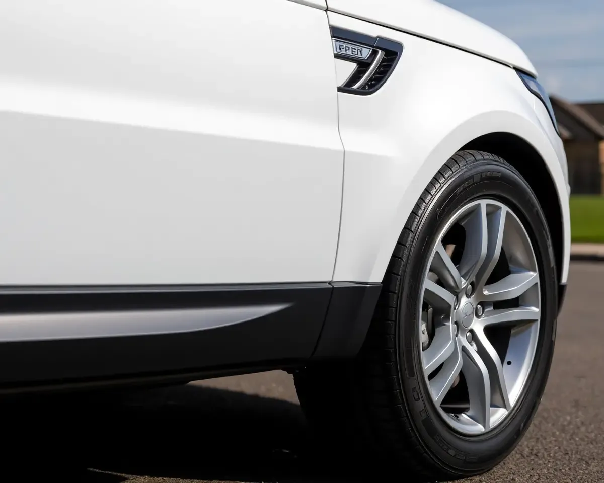 Close-up of Range Rover Sport's Wheels and Tread