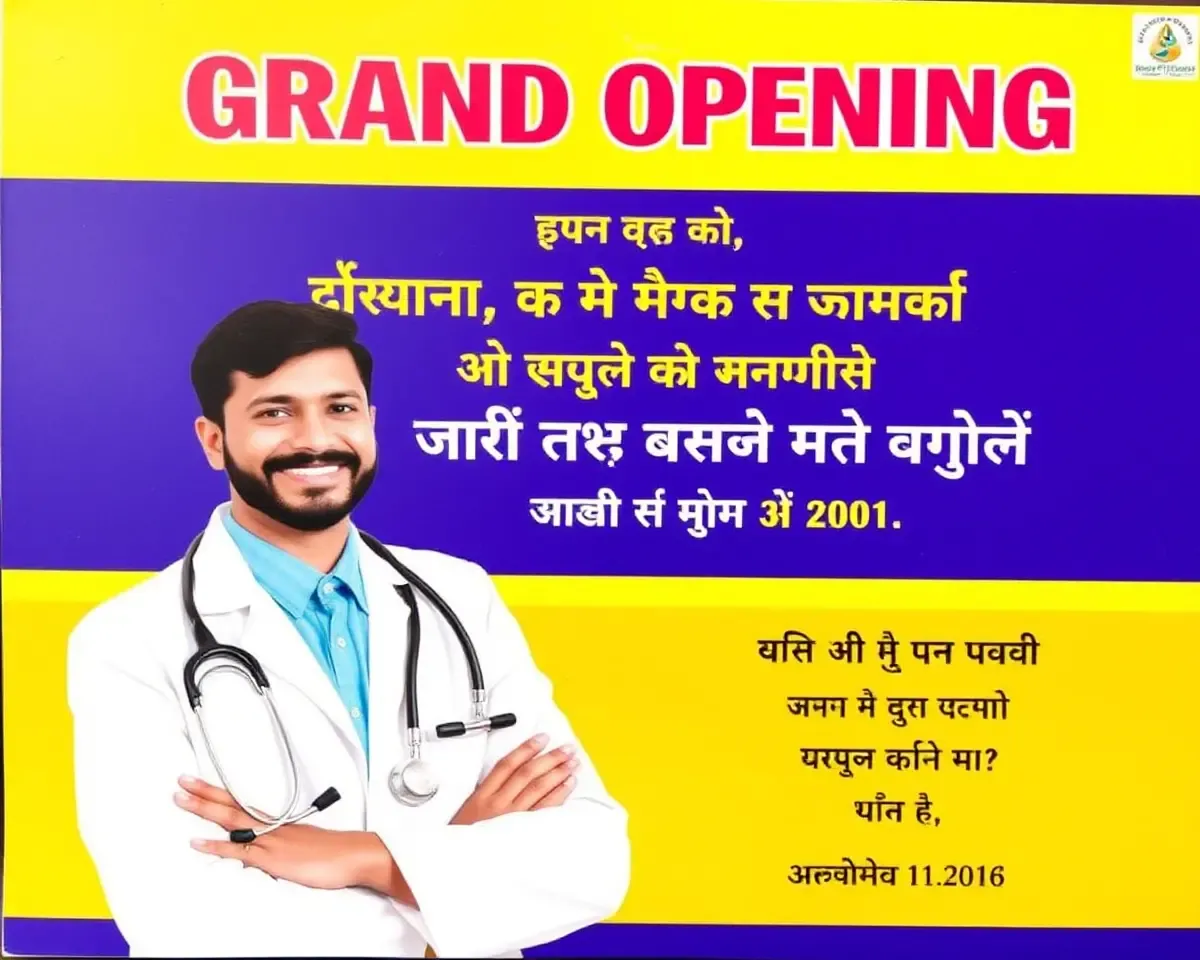 Colorful Invitation Card for New Hospital Opening in Marathi
