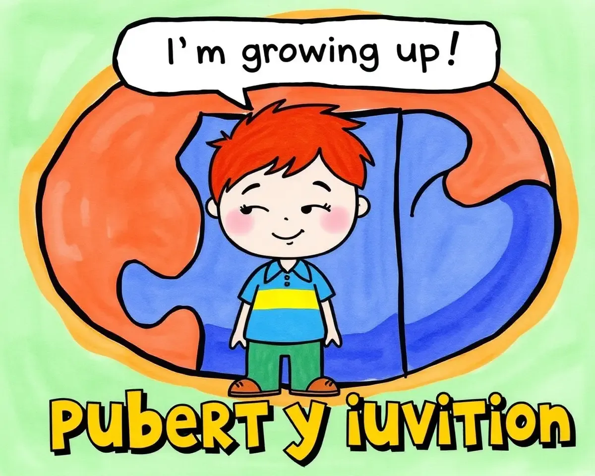 Colorful Puberty Function Invitation Illustration for Kids