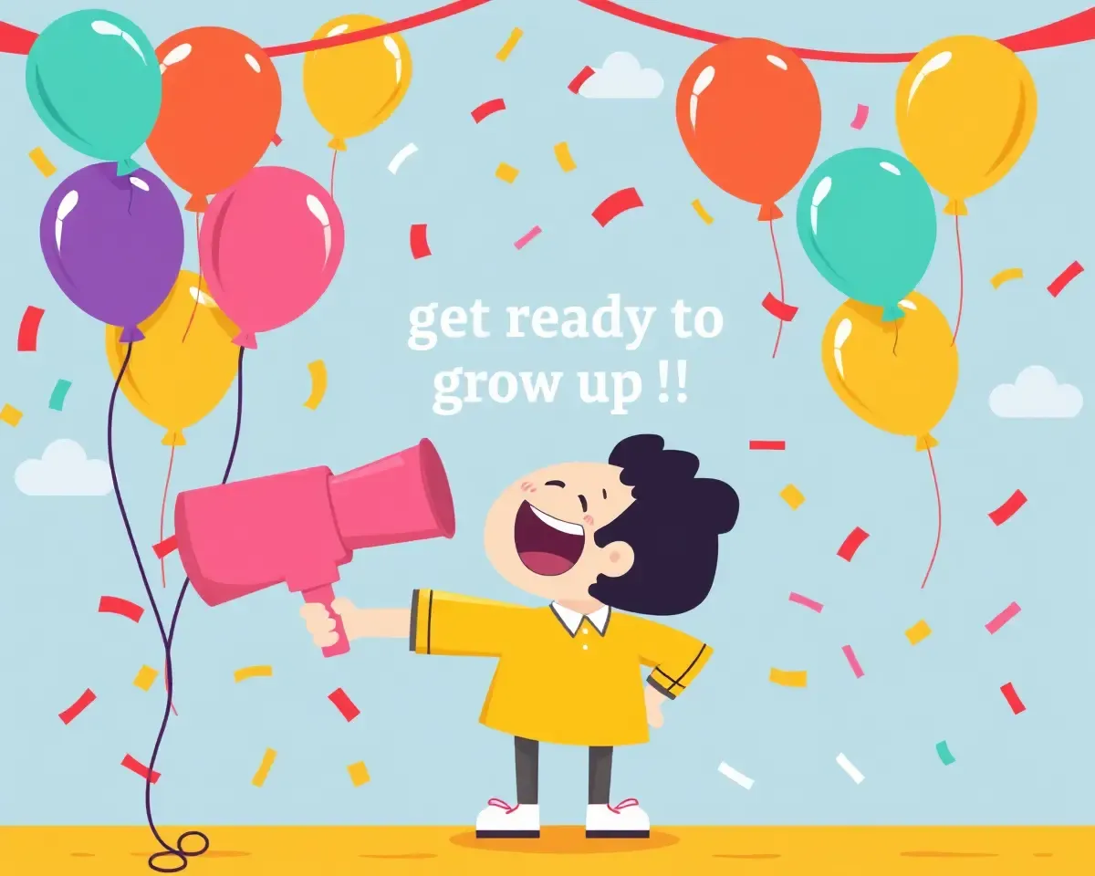 Colorful Puberty Function Invitation Template with Cartoon Character