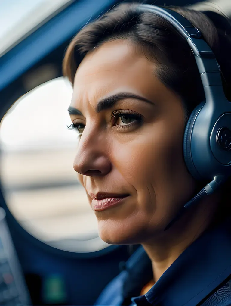 Commercial Pilot Wallpaper HD: Close-Up of Focused Pilot's Face