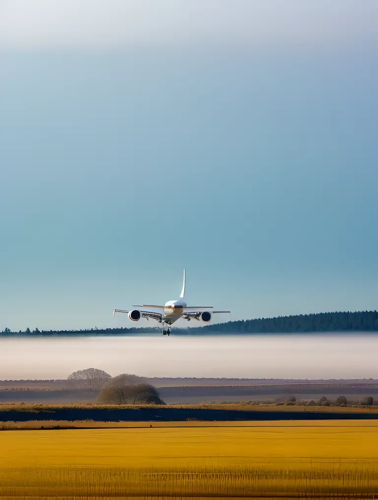 Commercial Pilot Wallpaper HD: Serene Airliner Over Peaceful Landscape