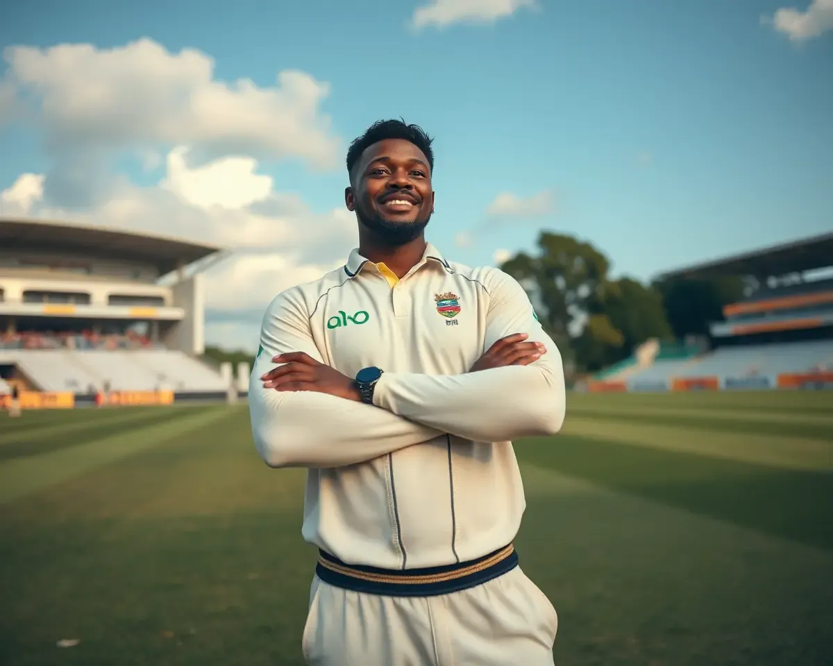 Confident Jofra Archer Surveys Cricket Field