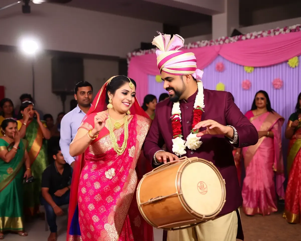 Couple Dances to Nasik Dhol in Wedding Joy