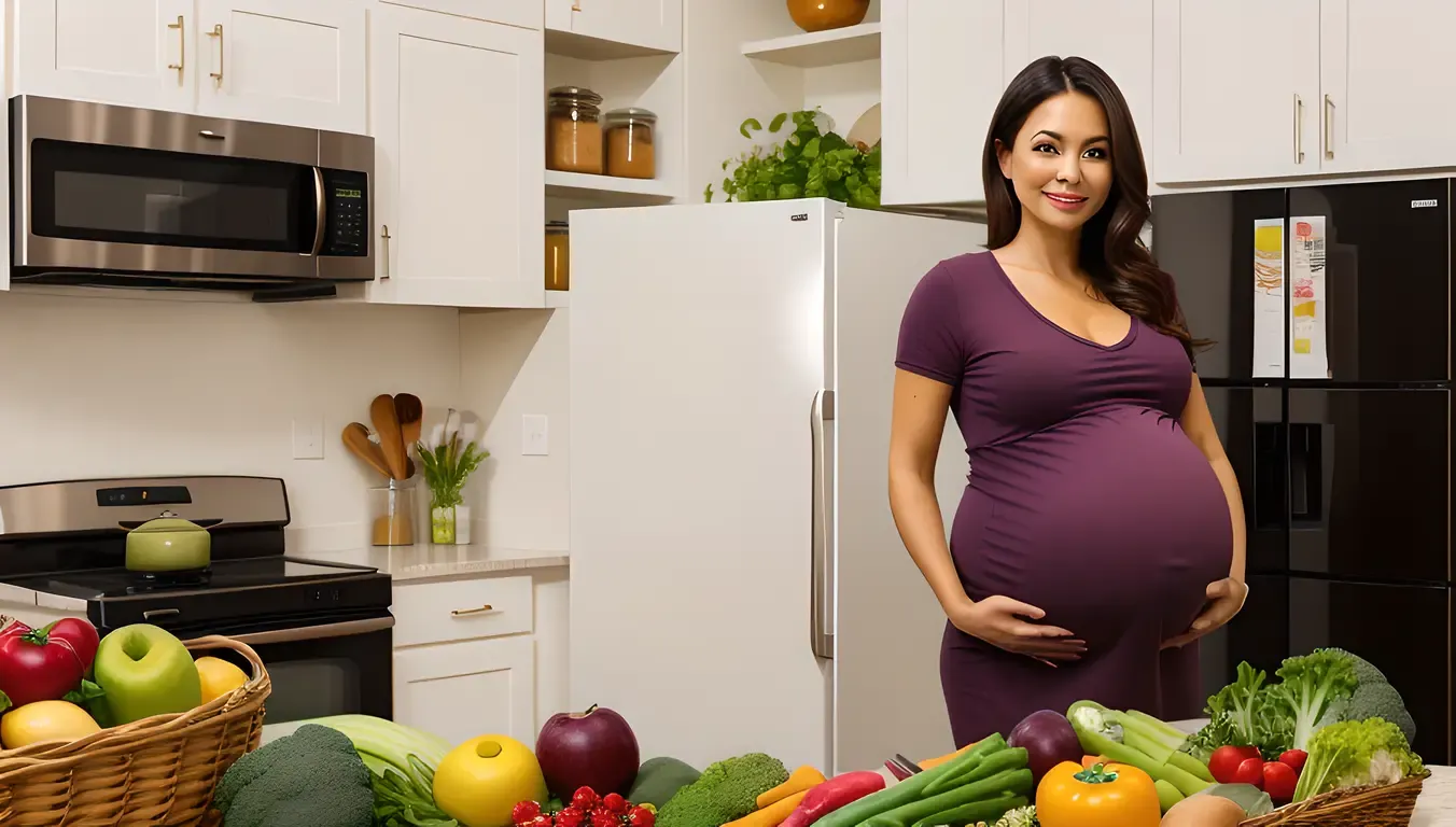 Cozy Kitchen: Pregnant Woman's Warm Home Life