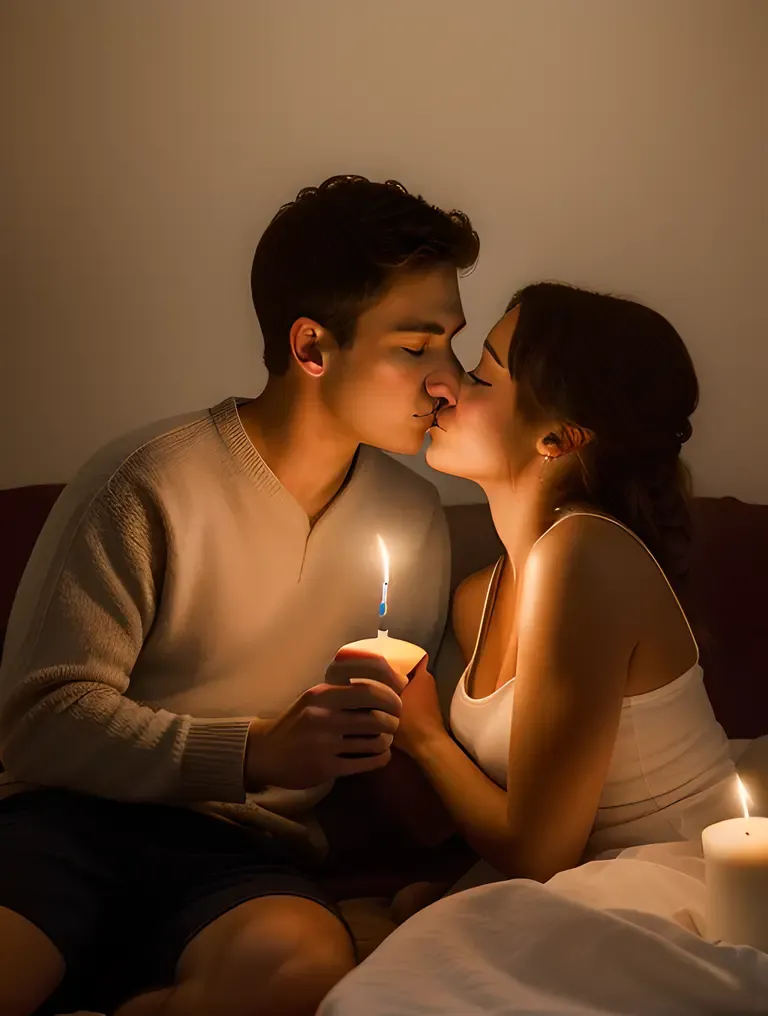 Cozy Room Kiss with Photo Editor's Camera and Software